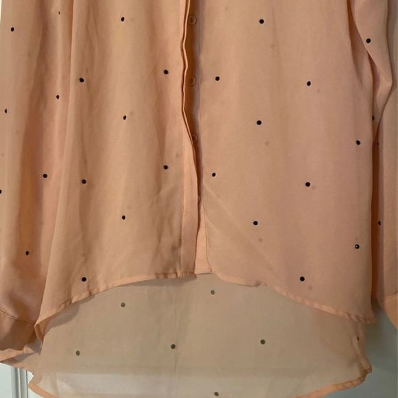 Sheer peach rhinestone blouse - Picture 2 of 3